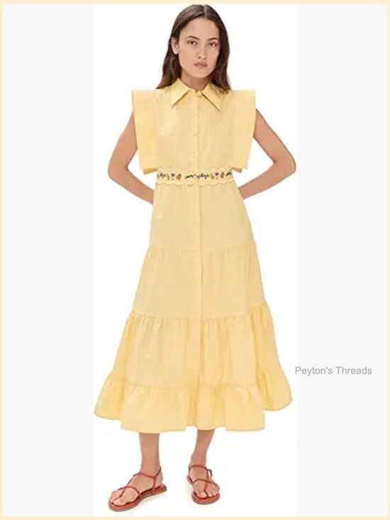 Dresses & Skirts - Lightweight Poplin Midi Dress with Embroidery